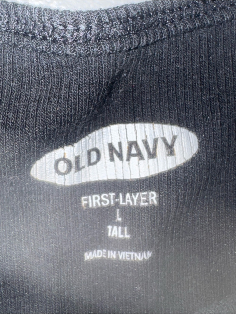 Old Navy Black Ribbed First-Layer Tall Long Sleeve Top